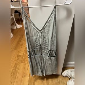 L'atiste by amy romper in teal blue, size large, with cutouts